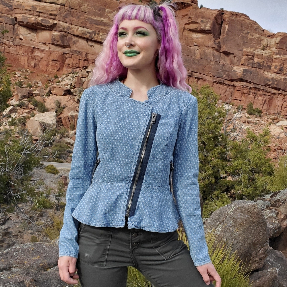 Free People Asymmetrical Peplum Jacket